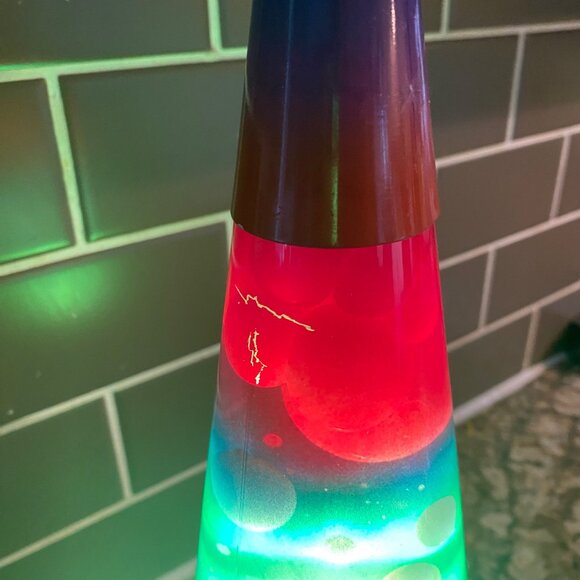 Rainbow Lava Lamp Colorful Glass Motion Glitter 14" Kid Decor Green Red Purple - Picture 5 of 6